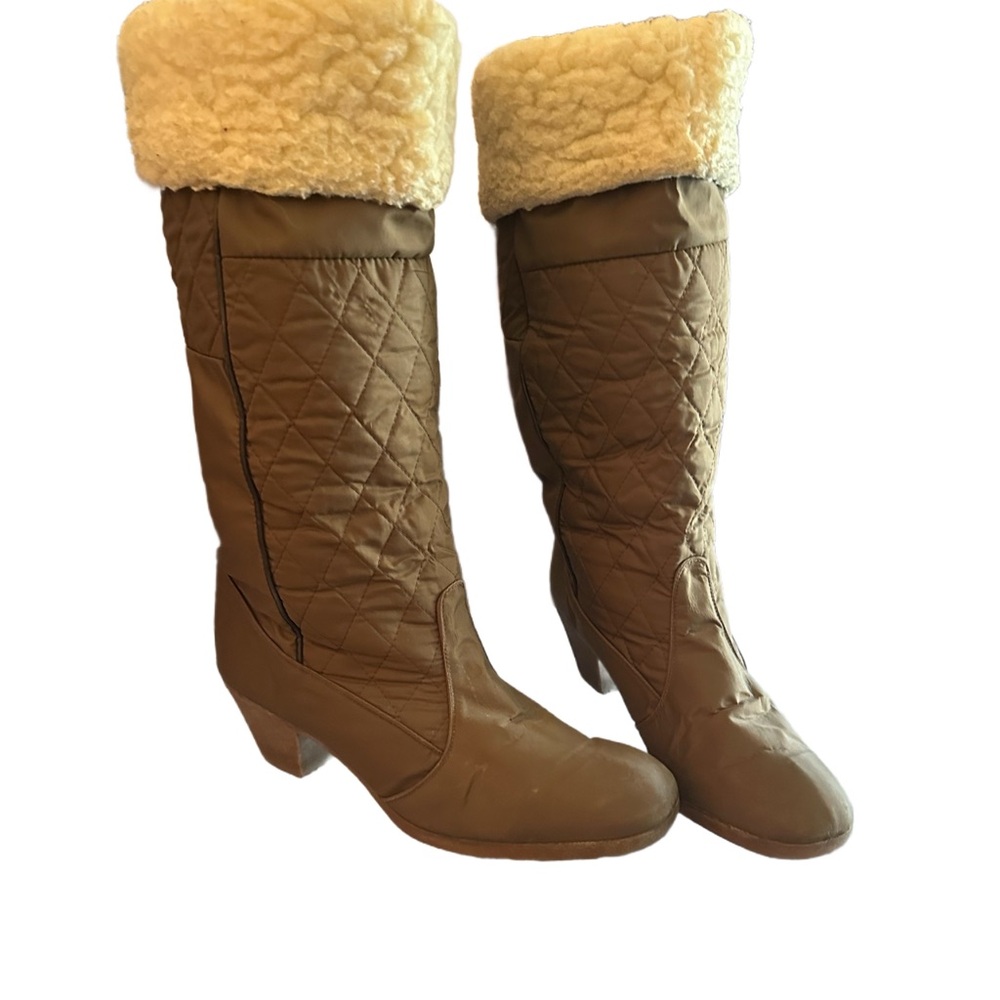 Quilted Tan Winter Boots